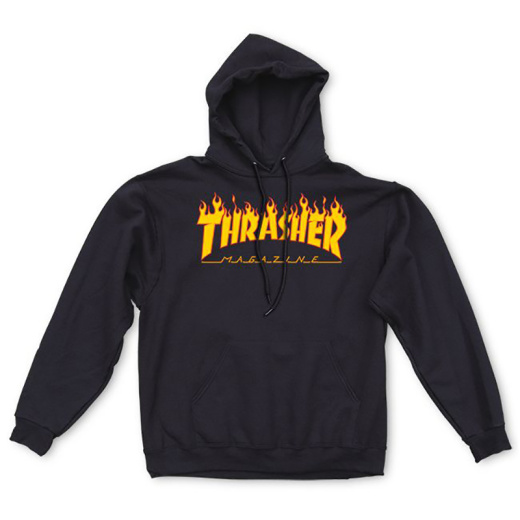 THRASHER Hoodie Flame Logo black