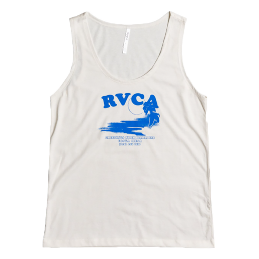 RVCA Women T-Shirt Postcard Tank vintage white S