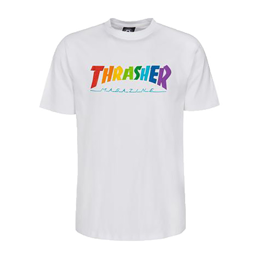 THRASHER T-Shirt Rainbow Mag white