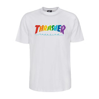 THRASHER T-Shirt Rainbow Mag white