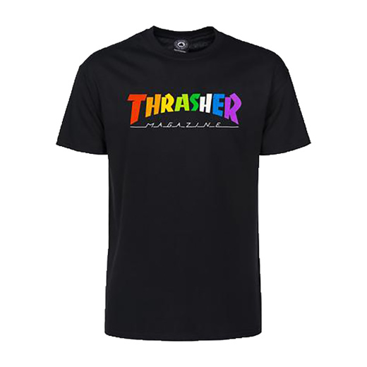 THRASHER T-Shirt Rainbow Mag black