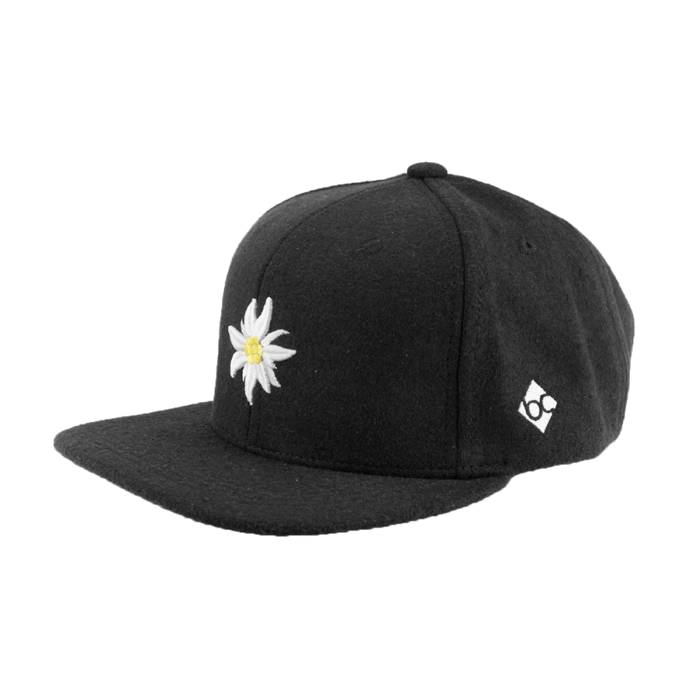 BAVARIAN CAPS Kids Snapback Edelweiß Klassikfilz dunkelgrau