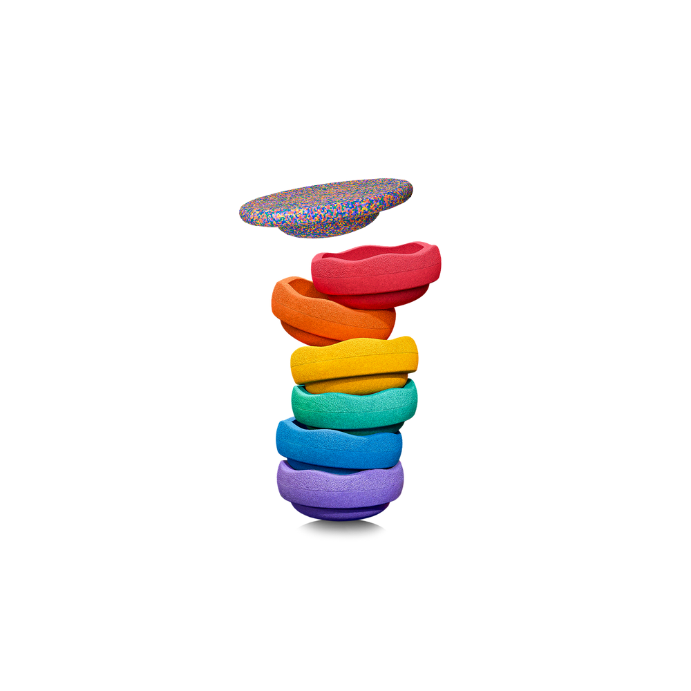 STAPELSTEIN Rainbow classic 6+1 Stapelstein Board confetti