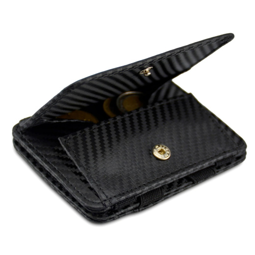 HUNTERSON Geldbeutel Magic Coin Wallet RFID black carbon edition