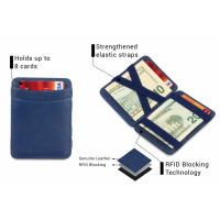 HUNTERSON Geldbeutel Magic Wallet RFID blau