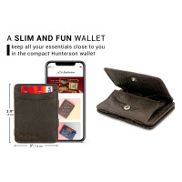 HUNTERSON Geldbeutel Magic Coin Wallet vegan RFID chestnut