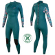 SOÖRUZ Women Wetsuit Divine Back-Zip 3/2 Oysterprene blue duck