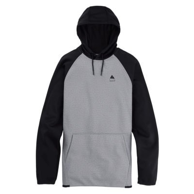 BURTON Riding Hoodie Crown Weatherproof Pullover Fleece gray heather/true black