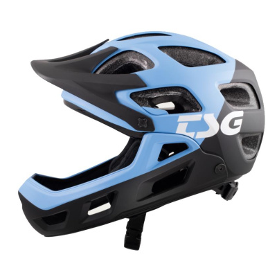 TSG Fullface Bike Helm Seek Youth FR Graphic Design / flow black-azuro