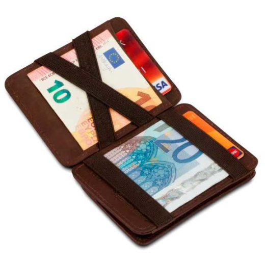 HUNTERSON Geldbeutel Magic Coin Wallet RFID brown