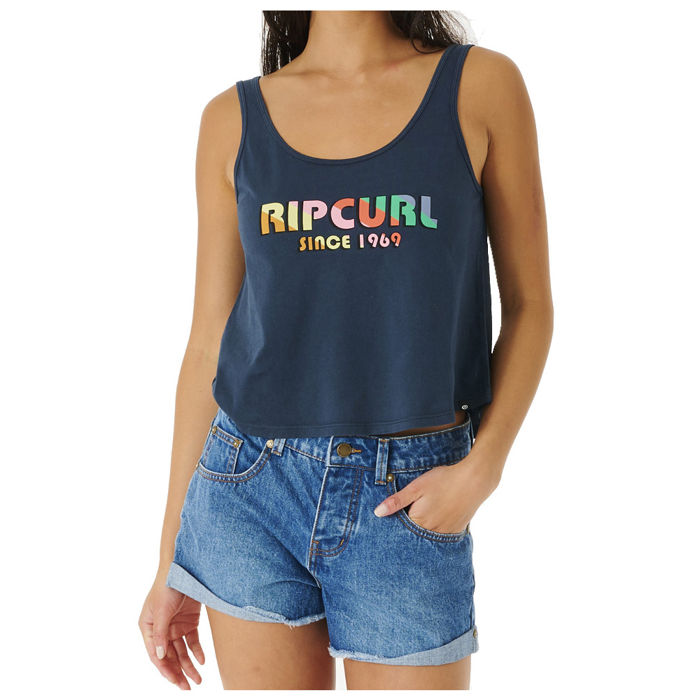RIP CURL T-Shirt Icons Of Surf Pump Font  navy