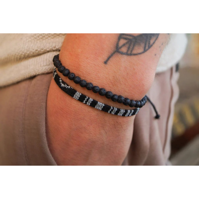 MADE BY NAMI 2er Set Surfer Armband Black Lava