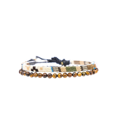 MADE BY NAMI 2 Set Surfer bracelet ruby red lava