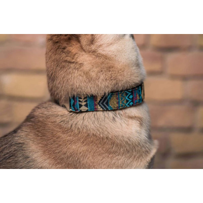 MADE BY NAMI dog collar boho blue