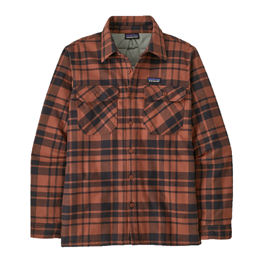 PATAGONIA Button Down Insulated Organic Cotton Mw Fjord ice caps: burl red