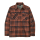 PATAGONIA Button Down Insulated Organic Cotton Mw Fjord ice caps: burl red