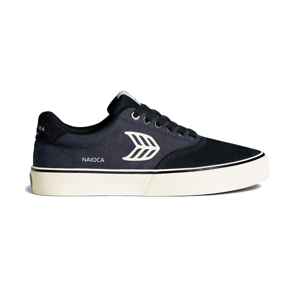 CARIUMA Schuh Naioca Skate jet black suede dark grey canvas ivory logo