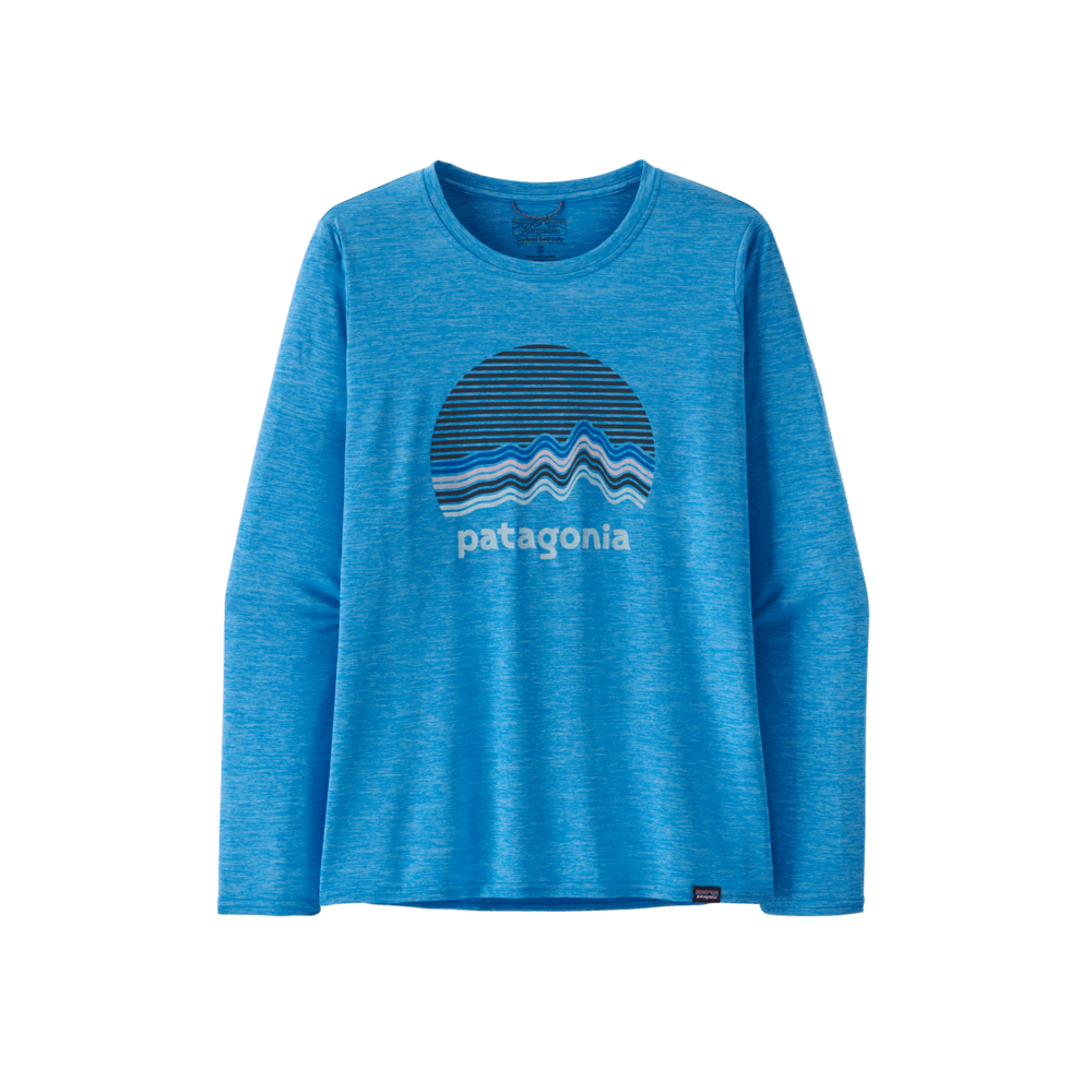 PATAGONIA Women Longsleeve Shirt Cap Cool Daily Graphic ridge rise moonlight: vessel blue x-dye