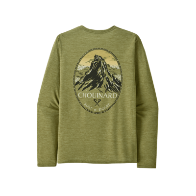 PATAGONIA Longsleeve Cap Cool Daily Graphic Shirt chouinard crest: buckhorn green x-dye