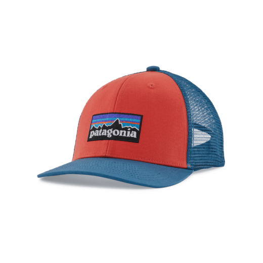 PATAGONIA Kids Snapback Trucker Cap  p-6 logo: sumac red