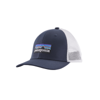 PATAGONIA Kids Snapback Trucker Cap  p-6 logo: navy blue