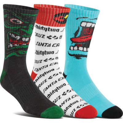THIRTYTWO Socks Santa Cruz Crew 3-Pack assorted