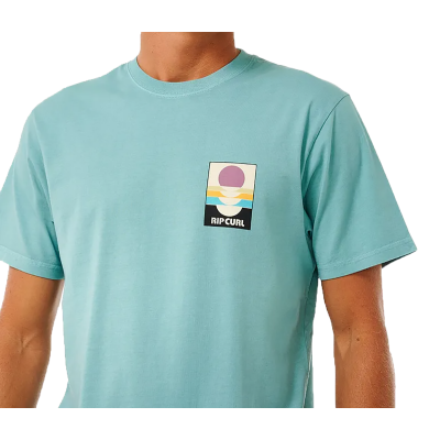 RIP CURL T-Shirt Surf Revivial Peaking dusty blue