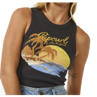 RIP CURL Women Top Sunset Ribbed washed black