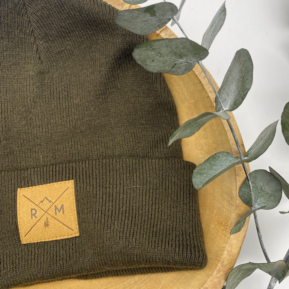 ROSA MINT Mütze Merino schwarz/braun