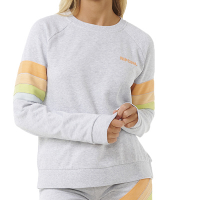 RIP CURL Women Sweat High Tide Surf Raglan  light grey heat