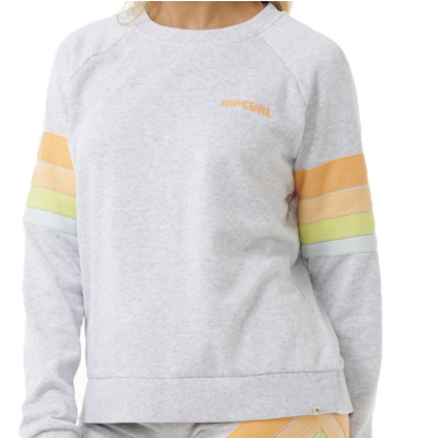 RIP CURL Women Sweat High Tide Surf Raglan  light grey heat