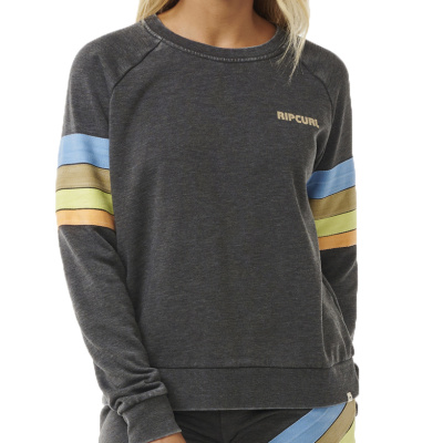 RIP CURL Women Sweat High Tide Surf Raglan  washed black
