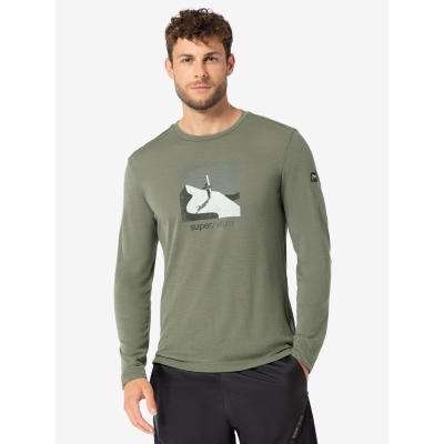 SUPERNATURAL Base Layer Longsleeve Almost Done balsam green/various
