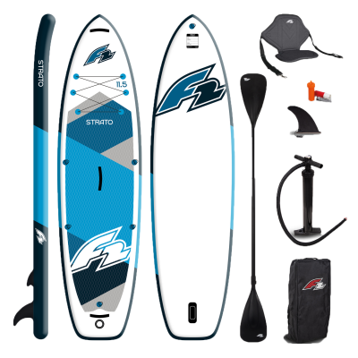 F2 SUP Set Strato 10,5 blue incl Kajak seat + Paddle