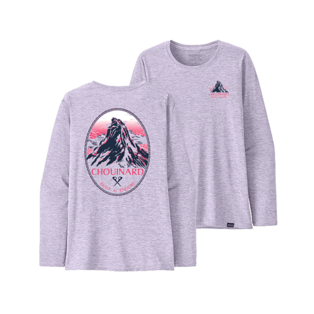 PATAGONIA Women Longsleeve Cap Cool Daily Graphic chouinard crest: foxglove purple