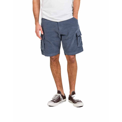 REELL Short City Cargo baby cord grey blue