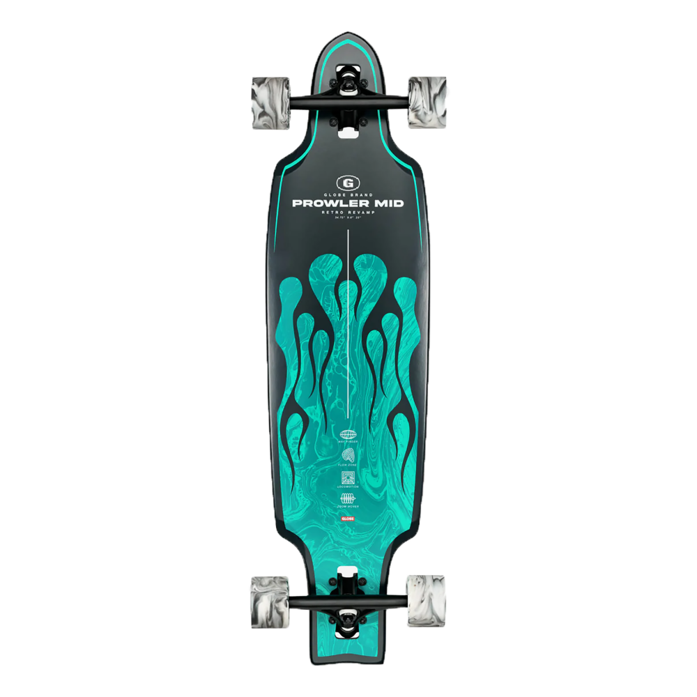 GLOBE Longboard Prowler Mid 34 green flames