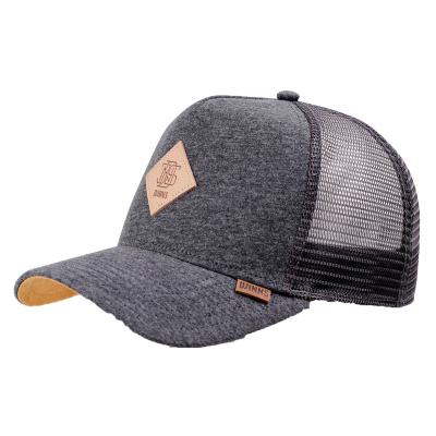DJINNS Snapback Cap Jersey Patch charcoal heather/black