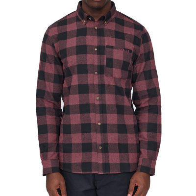 MAZINE Hemd Checked Flannel eggplant/black mel.
