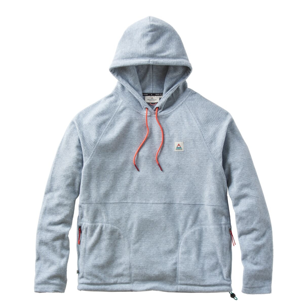 PASSENGER Hoodie Point Grid Recycled grey marl