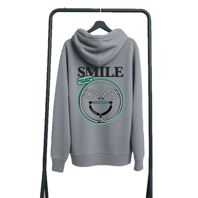 FIVEBOARDS Hoodie Zip Smile grey
