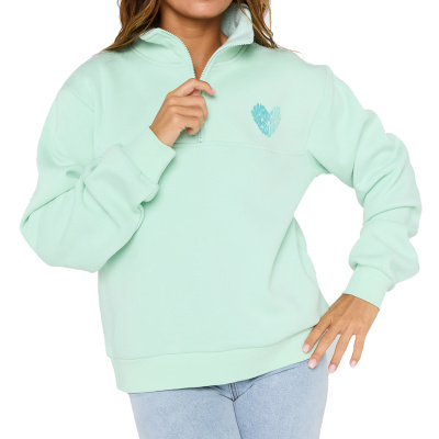 RIP CURL Women Fleece Half Zip light aqua