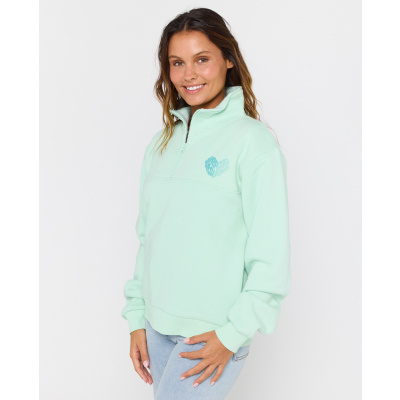 RIP CURL Women Fleece Half Zip light aqua