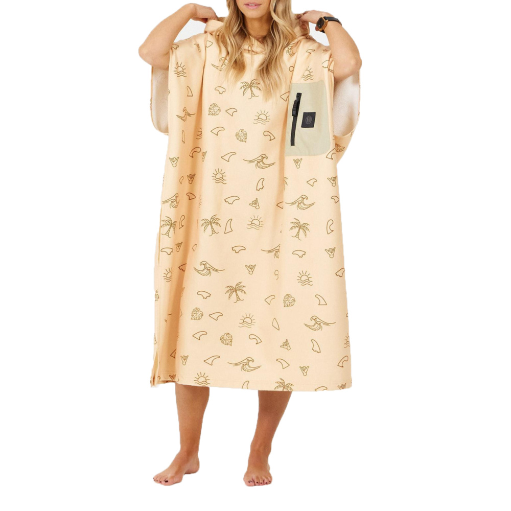 AFTER Poncho Tech Pocket Flins Print