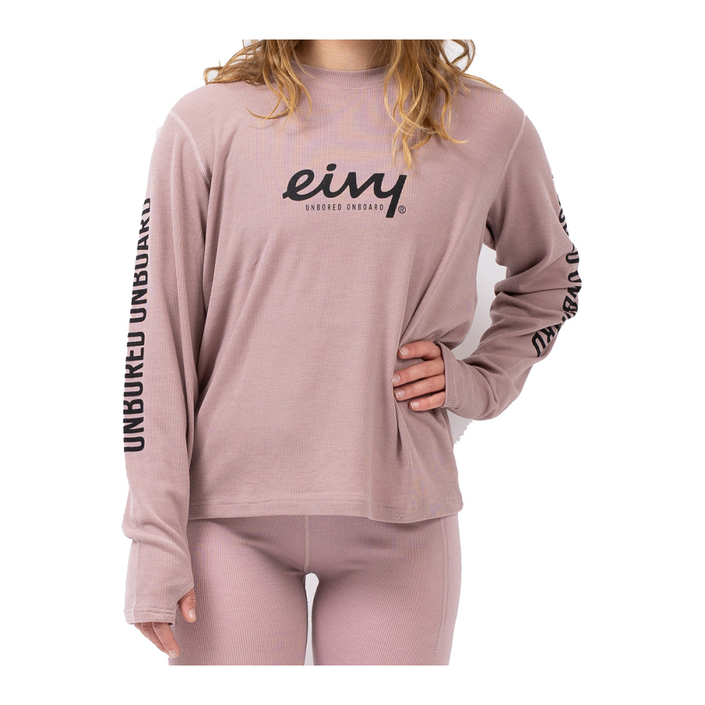 EIVY Women Baselayer Longsleeve Loose Fit Mx Merino Wool Rib faded woodrose