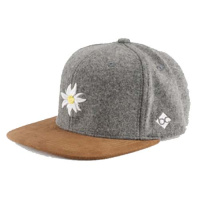 BAVARIAN CAPS Cap Edelweiss grey with leather
